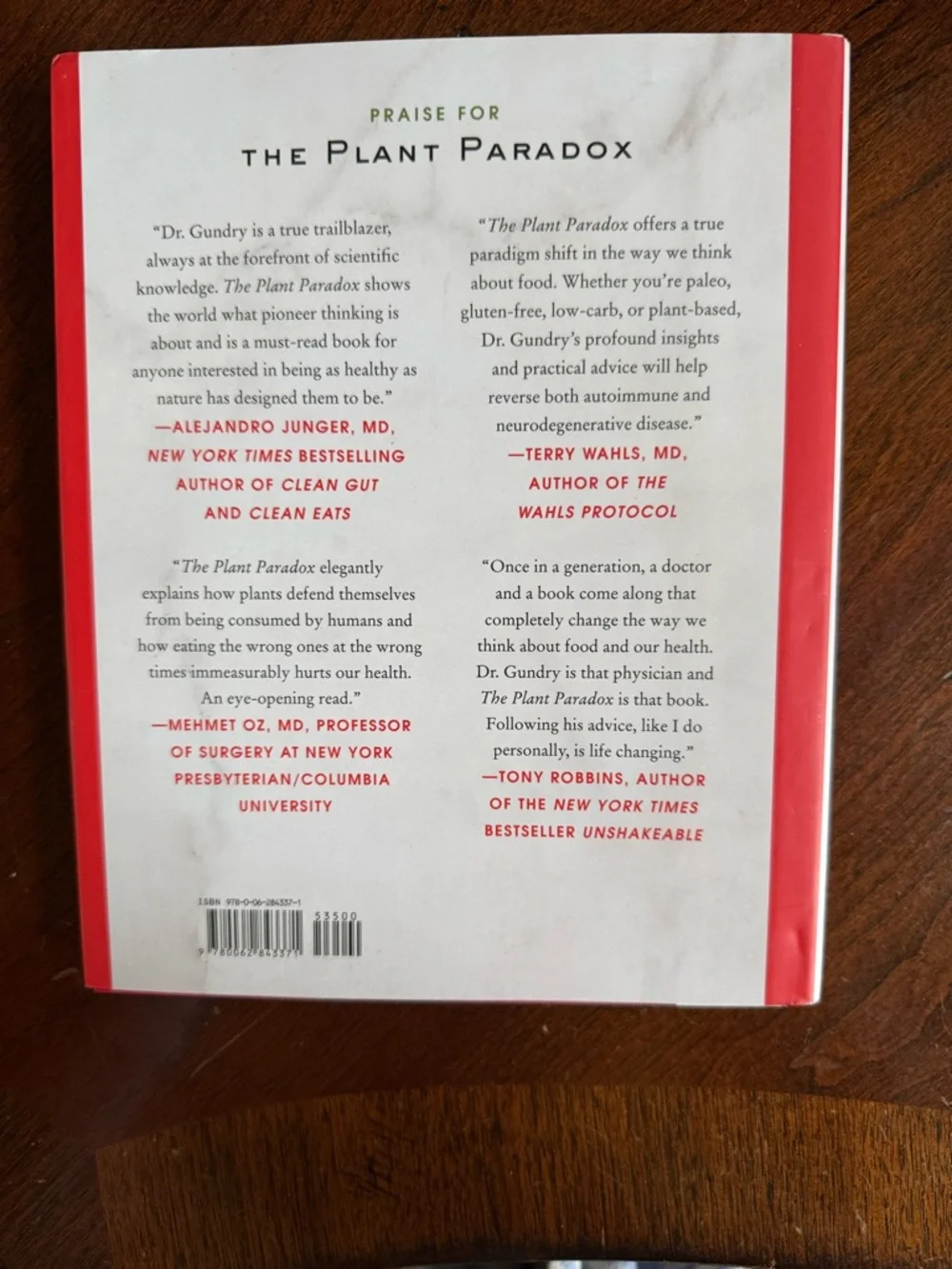 The Plant Paradox Hardcover cookbook Book